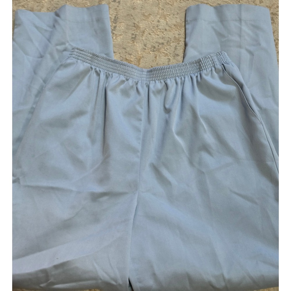 Alfred Dunner Light Blue Elastic Waist Pull On Straight Leg Pants Size 14